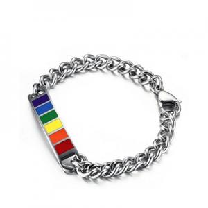 PB-001 Gay men jewelry stainless steel rainbow bracelet